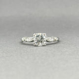 Estate Retro Platinum 0.74ctw G - H/SI1 - 2 Diamond Eng. Ring - Walter Bauman Jewelers