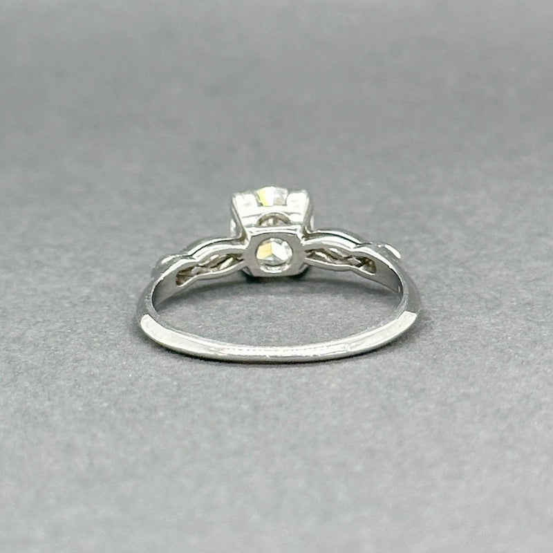 Estate Retro Platinum 0.74ctw G - H/SI1 - 2 Diamond Eng. Ring - Walter Bauman Jewelers