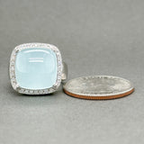 Estate Rina Limor 18K W Gold 17.30ct Moonstone & 0.30ctw G - H/SI1 Diamond Ring - Walter Bauman Jewelers