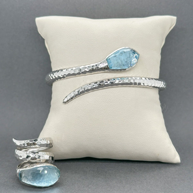 Estate Roberto Coin 18K W Gold Blue Topaz Snake