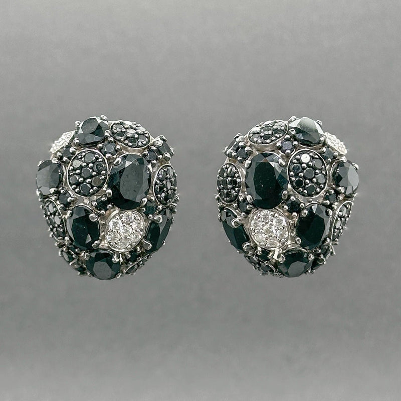 Estate Roberto Coin 18K W Gold 20.70ctw Onyx & 3.28ctw H - Black/SI1 Diamond Earrings & Ring Set - Walter Bauman Jewelers