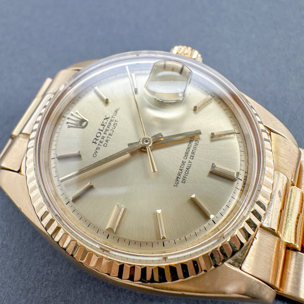 Estate Rolex 18K Y Gold Datejust Mechanical Watch Ref#1601 - Walter Bauman Jewelers