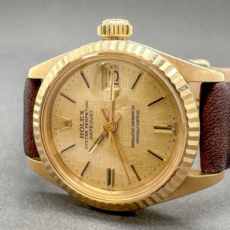 Estate Rolex Datejust 18K Y Gold Women’s Automatic Watch Ref#6917 - Walter Bauman Jewelers