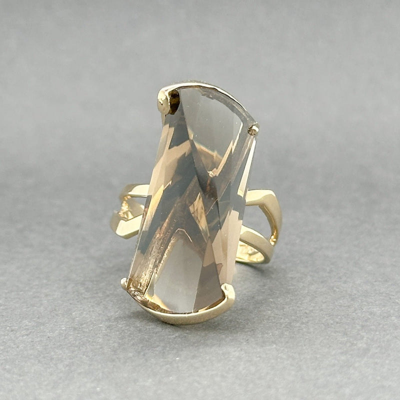 Estate Skal 14K Y Gold 8.00ct Smoky Quartz Cocktail Ring - Walter Bauman Jewelers