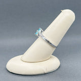 Estate SS 1.33ctw Blue & White Zircon Ring - Walter Bauman Jewelers