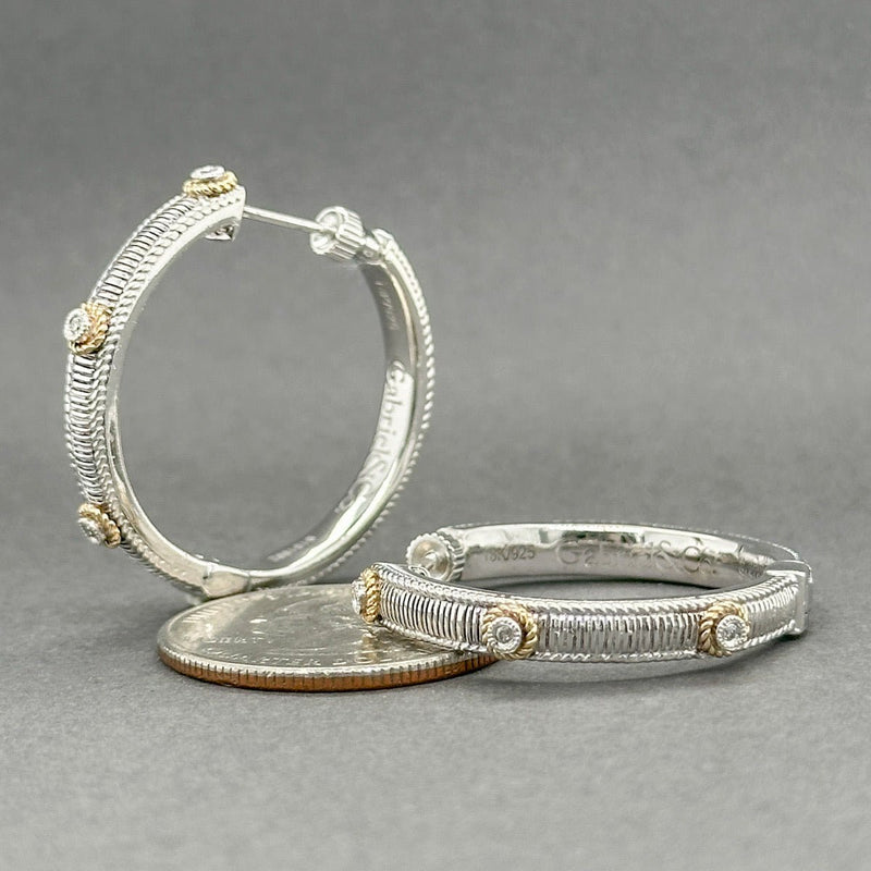 Estate SS 18 0.04ctw G - H/SI2 Diamond Hoop Earrings - Walter Bauman Jewelers