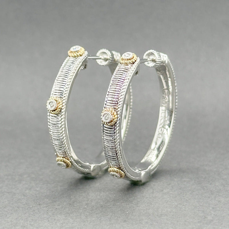 Estate SS 18 0.04ctw G - H/SI2 Diamond Hoop Earrings - Walter Bauman Jewelers