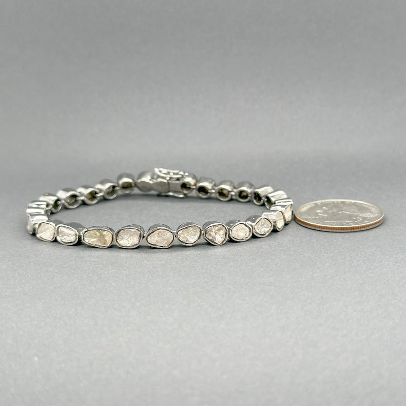 Estate SS 2.25ctw I - L/I1 - 3 Diamond Tennis Bracelet - Walter Bauman Jewelers