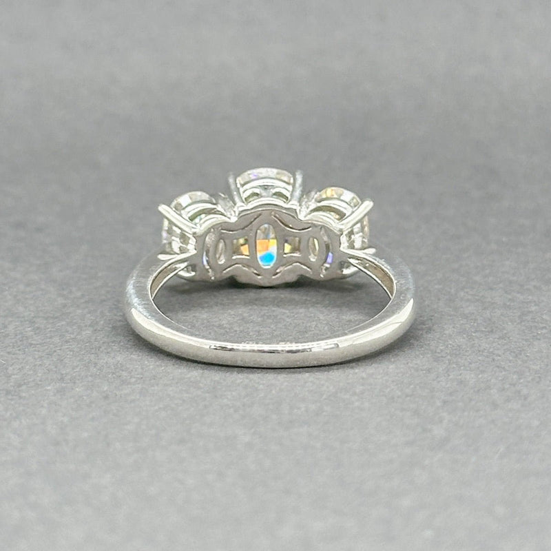 Estate SS 3 Oval CZ Promise Ring - Walter Bauman Jewelers