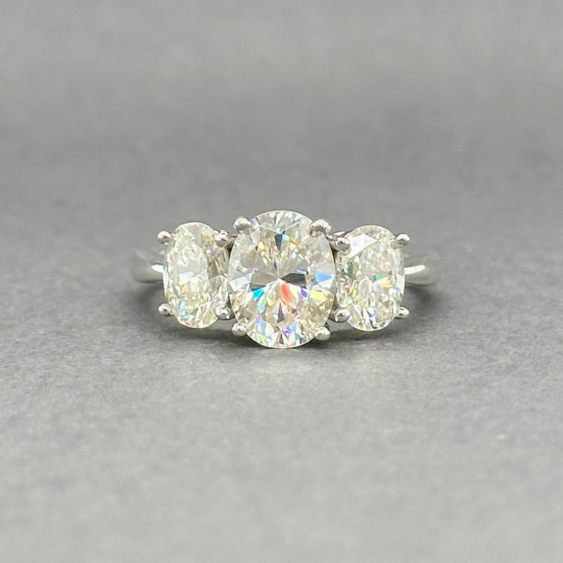 Estate SS 3 Oval CZ Promise Ring - Walter Bauman Jewelers