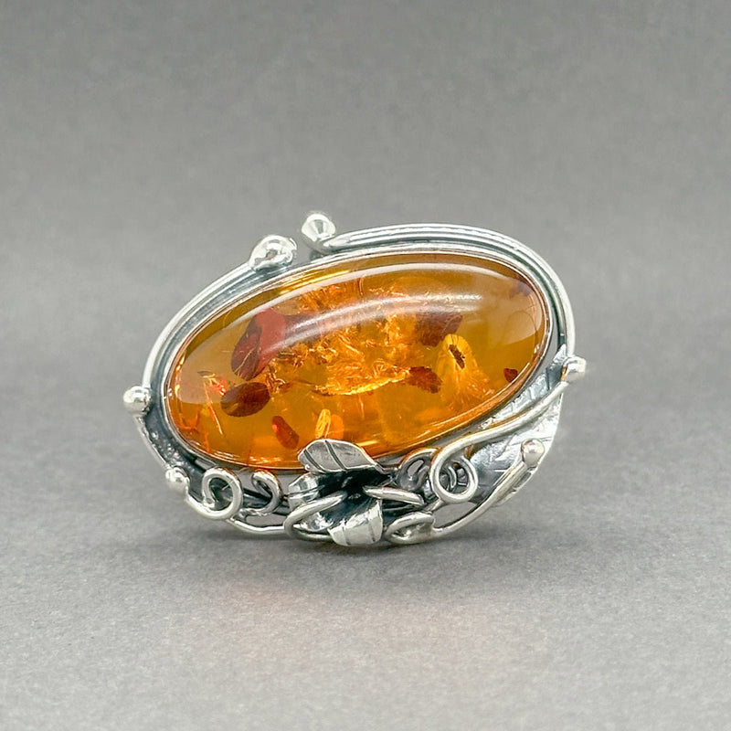 Estate SS Amber Cocktail Ring - Walter Bauman Jewelers