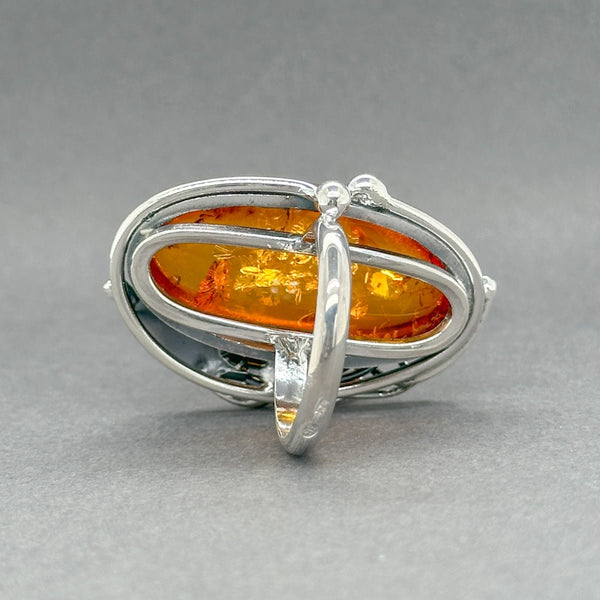 Estate SS Amber Cocktail Ring - Walter Bauman Jewelers