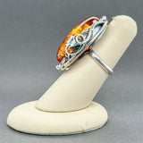 Estate SS Amber Cocktail Ring - Walter Bauman Jewelers