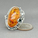 Estate SS Amber Cocktail Ring - Walter Bauman Jewelers