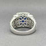 Estate SS Blue CZ Cocktail Ring - Walter Bauman Jewelers