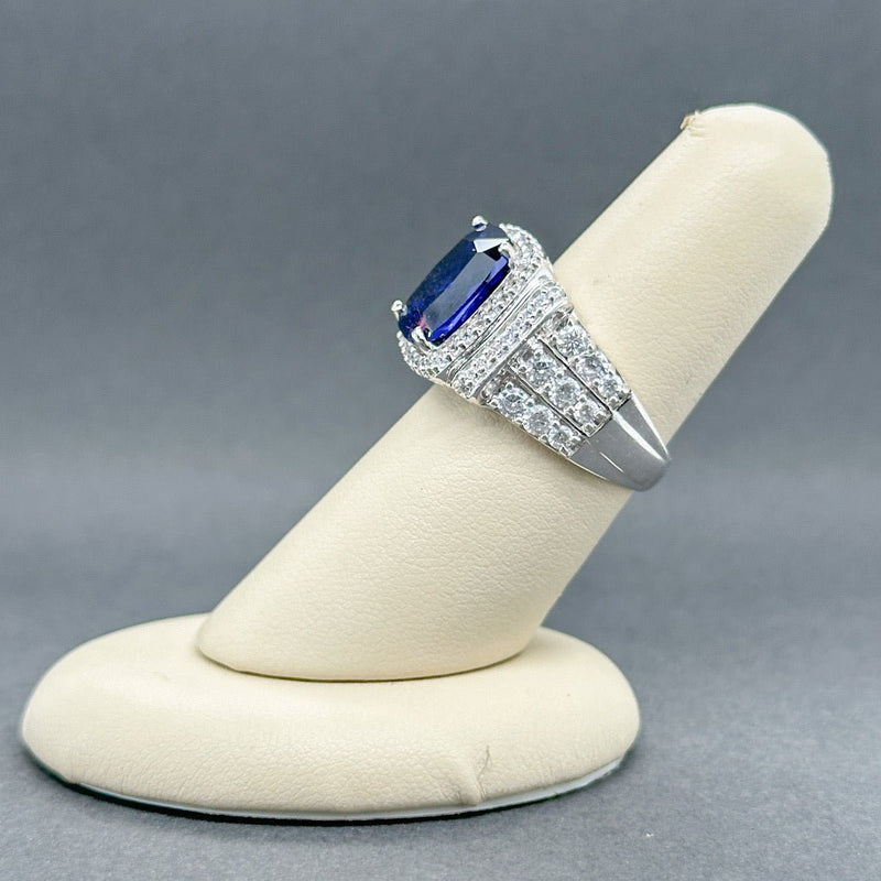 Estate SS Blue CZ Cocktail Ring - Walter Bauman Jewelers