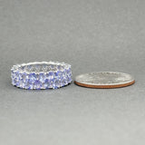 Estate SS Blue CZ Double Row Eternity Ring - Walter Bauman Jewelers