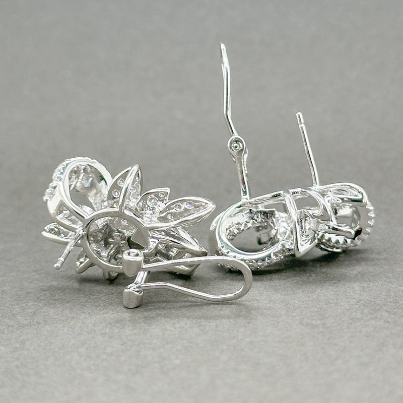 Estate SS CZ Floral Earrings - Walter Bauman Jewelers