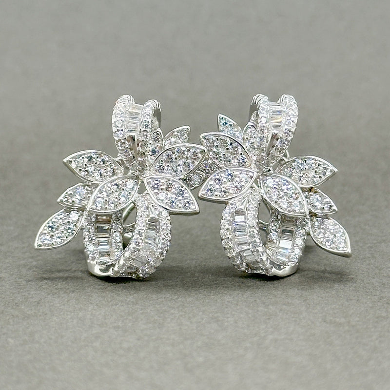 Estate SS CZ Floral Earrings - Walter Bauman Jewelers