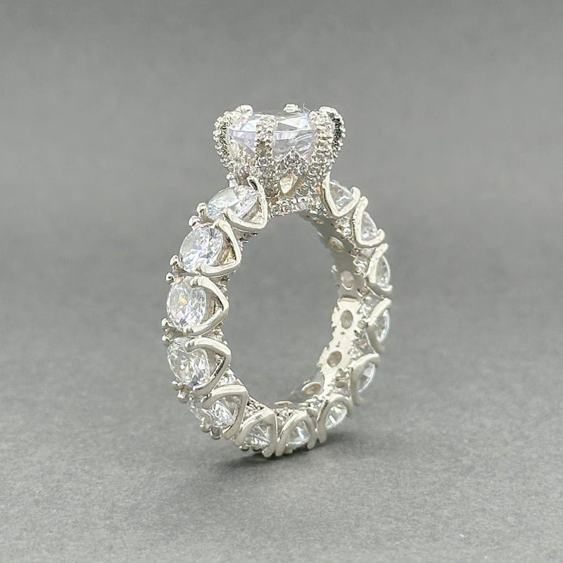 Estate SS CZ Large Promise Ring - Walter Bauman Jewelers