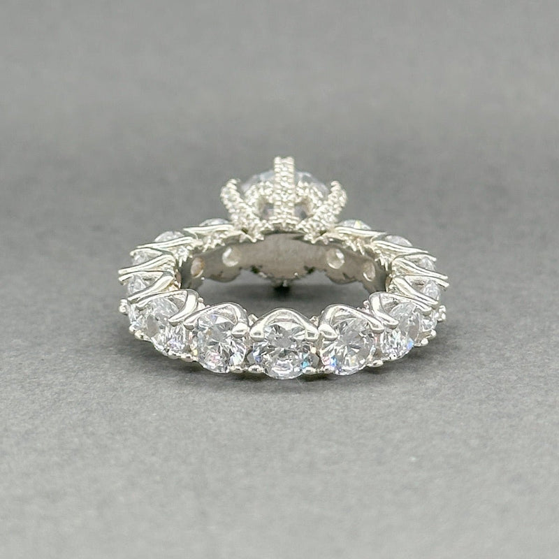 Estate SS CZ Large Promise Ring - Walter Bauman Jewelers