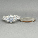 Estate SS CZ Large Promise Ring - Walter Bauman Jewelers