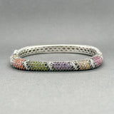 Estate SS CZ Snake Print Bangle Bracelet - Walter Bauman Jewelers