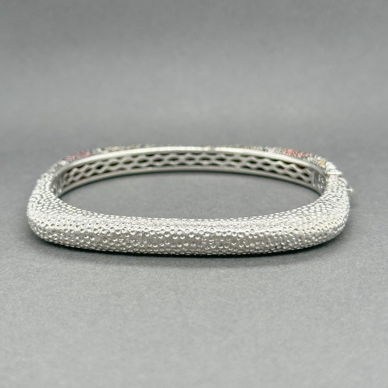 Estate SS CZ Snake Print Bangle Bracelet - Walter Bauman Jewelers