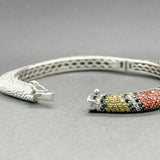 Estate SS CZ Snake Print Bangle Bracelet - Walter Bauman Jewelers