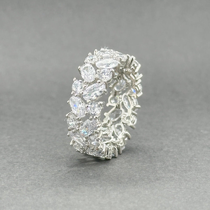 Estate SS Double Row CZ Eternity Ring - Walter Bauman Jewelers