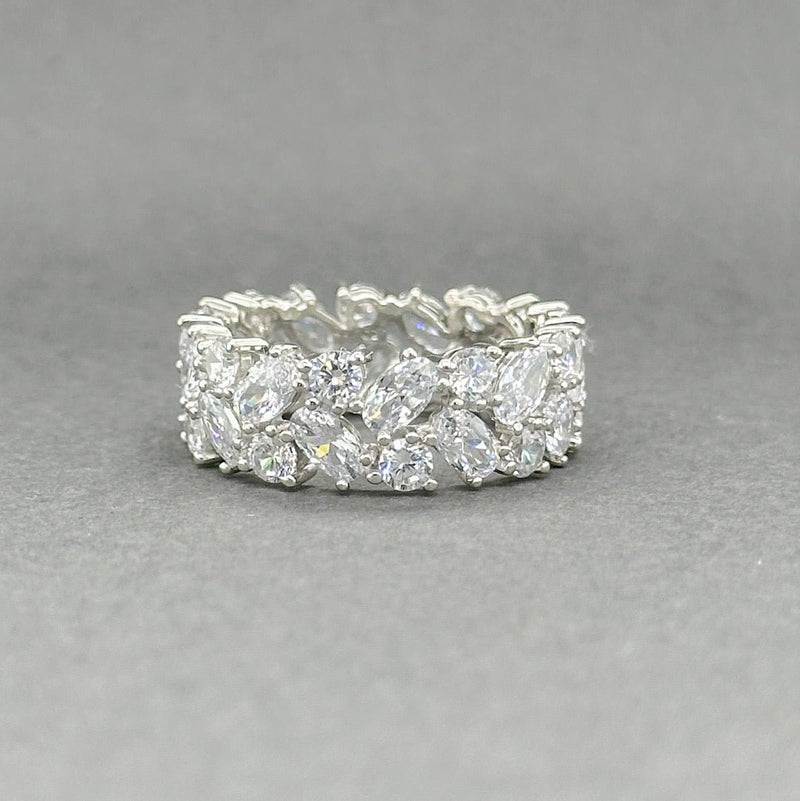 Estate SS Double Row CZ Eternity Ring - Walter Bauman Jewelers