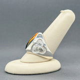 Estate SS GL Miller Jadeite & Spiny Oyster Inlay Ring - Walter Bauman Jewelers