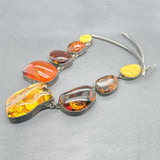 Estate SS Graduating Amber Necklace - Walter Bauman Jewelers