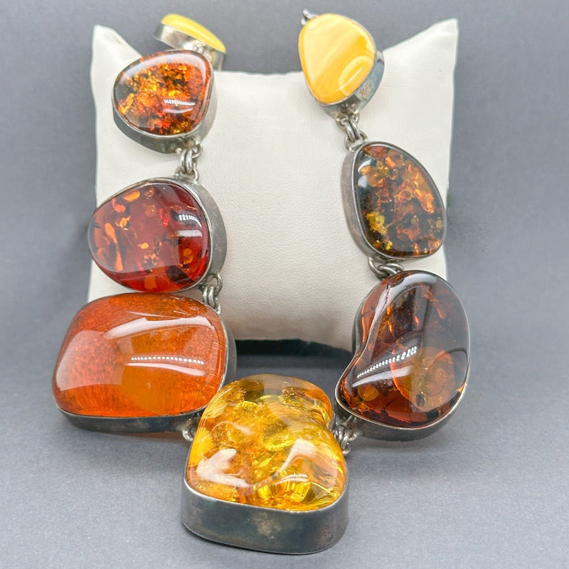 Estate SS Graduating Amber Necklace - Walter Bauman Jewelers