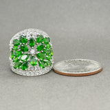 Estate SS Green & White CZ Cocktail Ring - Walter Bauman Jewelers