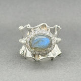 Estate SS Labradorite & Crystal Ribbon Ring - Walter Bauman Jewelers