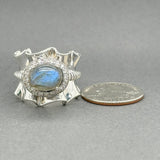 Estate SS Labradorite & Crystal Ribbon Ring - Walter Bauman Jewelers