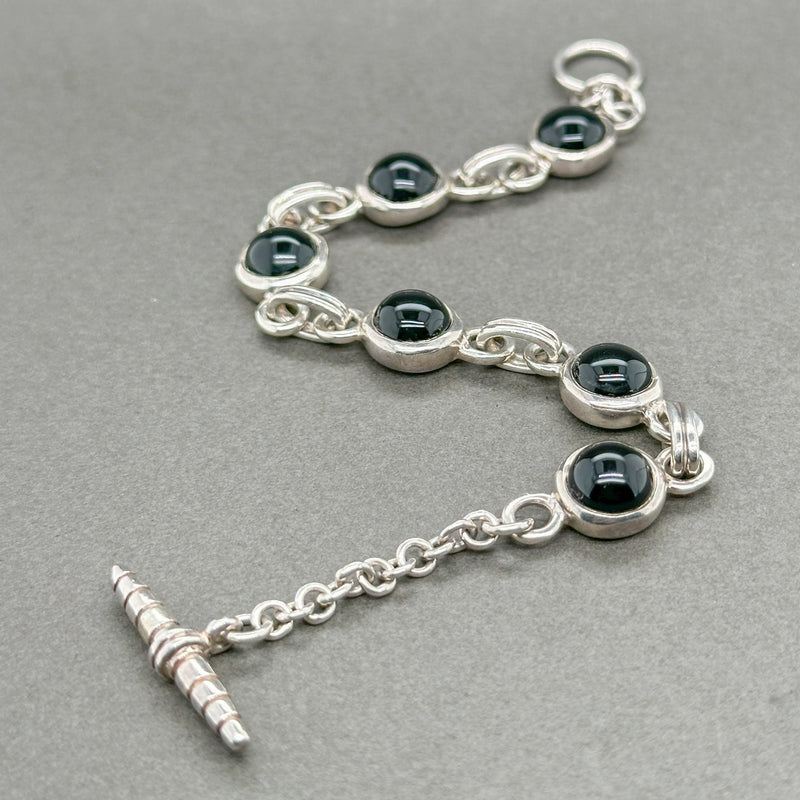 Estate SS Onyx Link Toggle Bracelet - Walter Bauman Jewelers