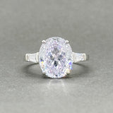 Estate SS Oval 3 Stone CZ Promise Ring - Walter Bauman Jewelers