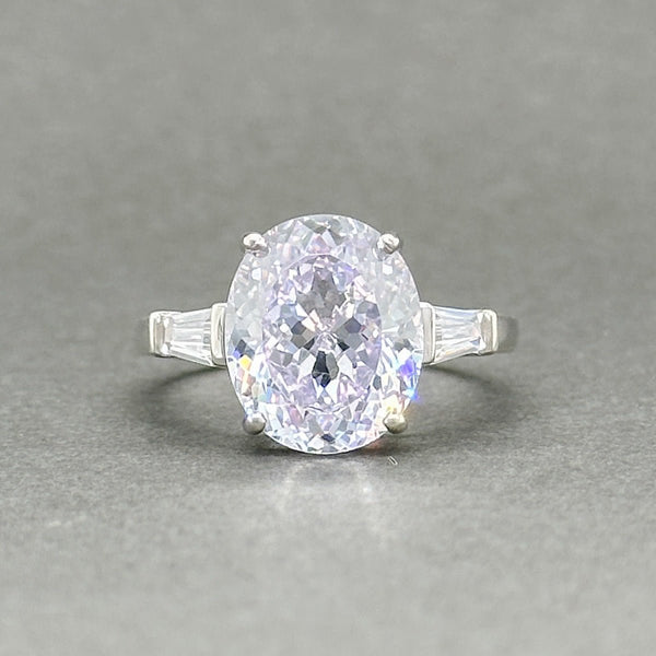 Estate SS Oval 3 Stone CZ Promise Ring - Walter Bauman Jewelers