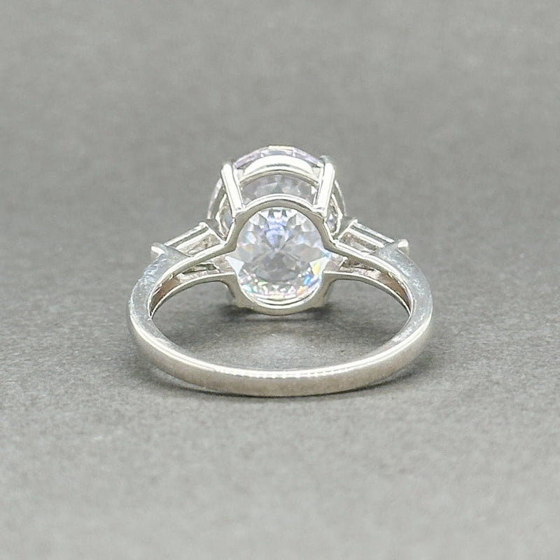 Estate SS Oval 3 Stone CZ Promise Ring - Walter Bauman Jewelers