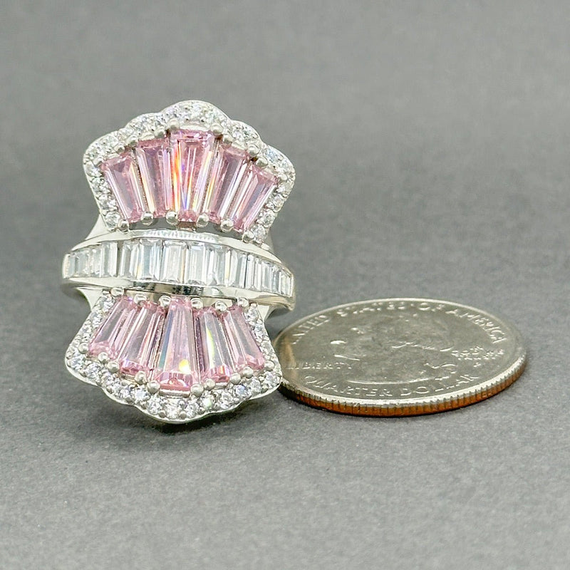 Estate SS Pink CZ Cocktail Ring - Walter Bauman Jewelers