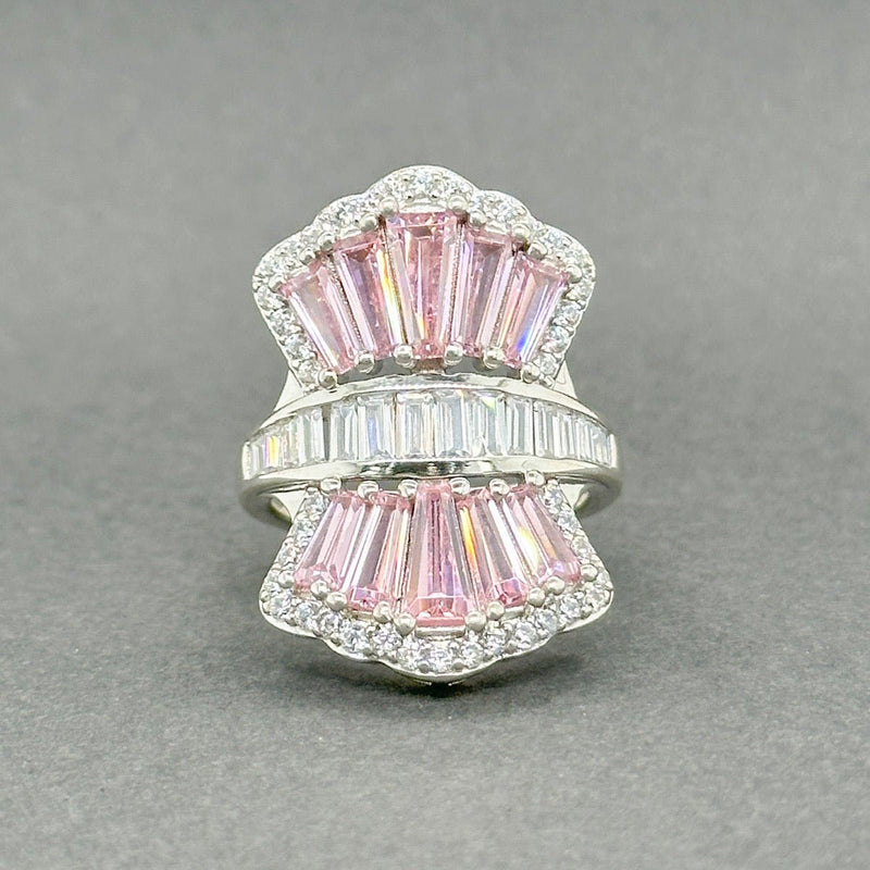 Estate SS Pink CZ Cocktail Ring - Walter Bauman Jewelers