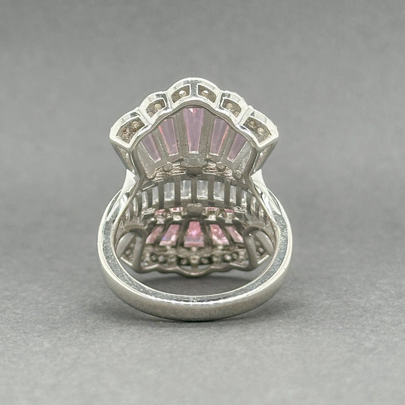 Estate SS Pink CZ Cocktail Ring - Walter Bauman Jewelers