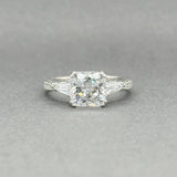 Estate SS Radiant Cut CZ Promise Ring - Walter Bauman Jewelers