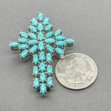 Estate SS Turquoise Cross Pendant - Walter Bauman Jewelers