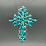 Estate SS Turquoise Cross Pendant - Walter Bauman Jewelers