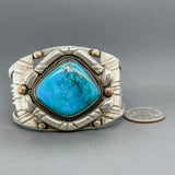 Estate SS Turquoise Cuff Bracelet - Walter Bauman Jewelers