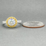 Estate SS White & Yellow CZ Halo Ring - Walter Bauman Jewelers