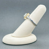 Estate SS White & Yellow CZ Halo Ring - Walter Bauman Jewelers